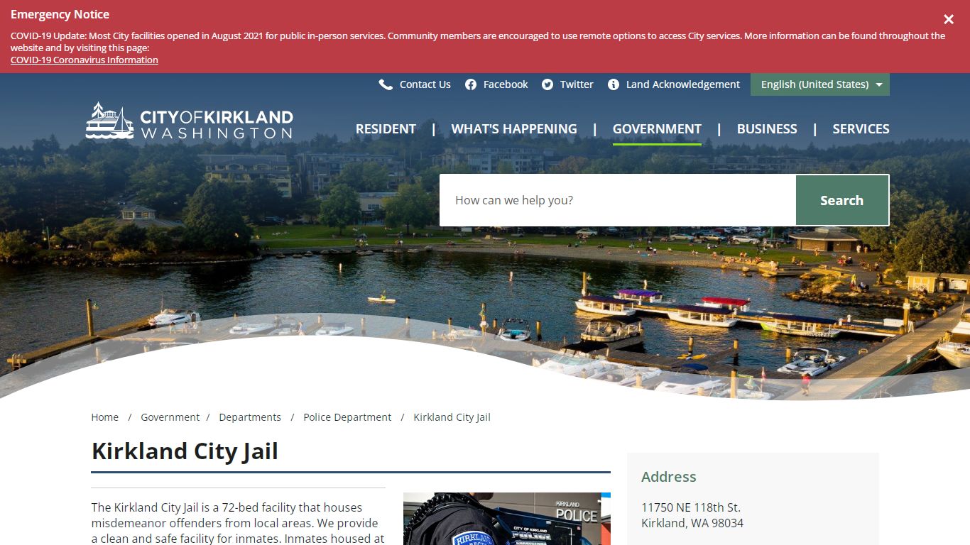 Kirkland City Jail – City of Kirkland - Kirkland, Washington